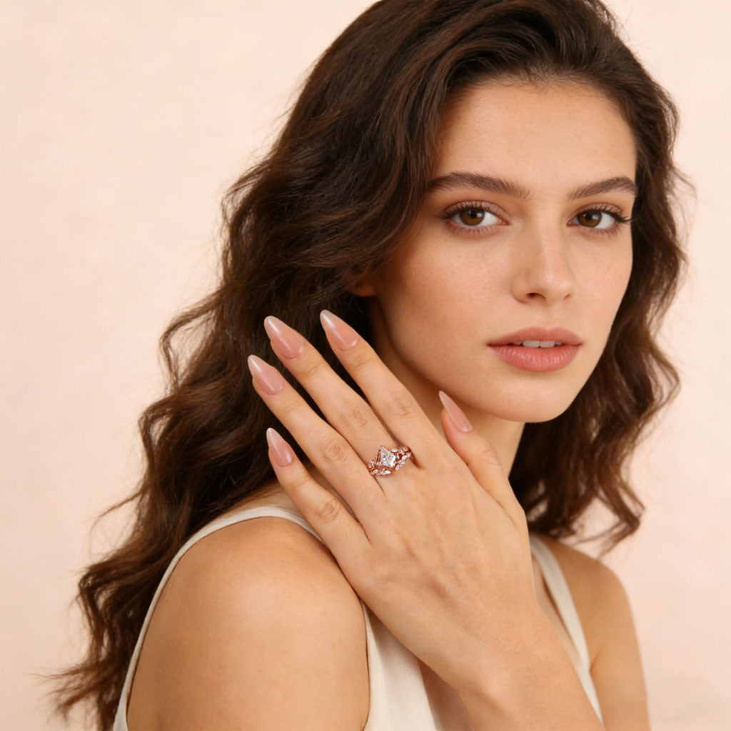 Gnoce Nature-Inspired Leaf Kite-Cut Promise Ring Set_3