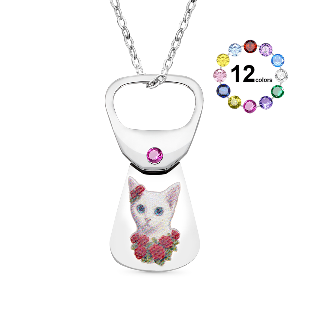 Gnoce Custom Pet Photo Necklace Cans Pendant Gift for Pet Lover_1