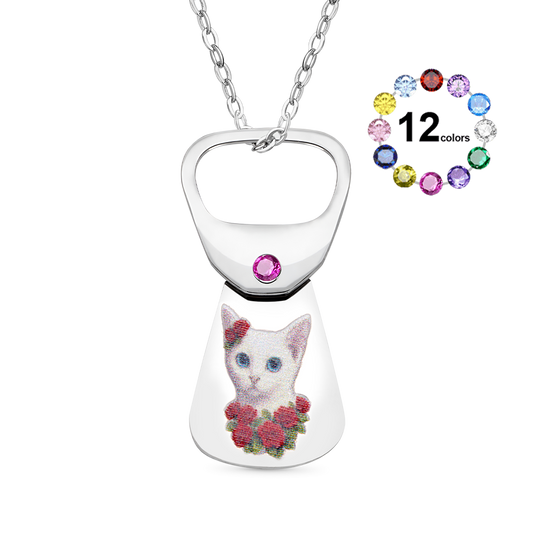 Gnoce Custom Pet Photo Necklace Cans Pendant Gift for Pet Lover_1