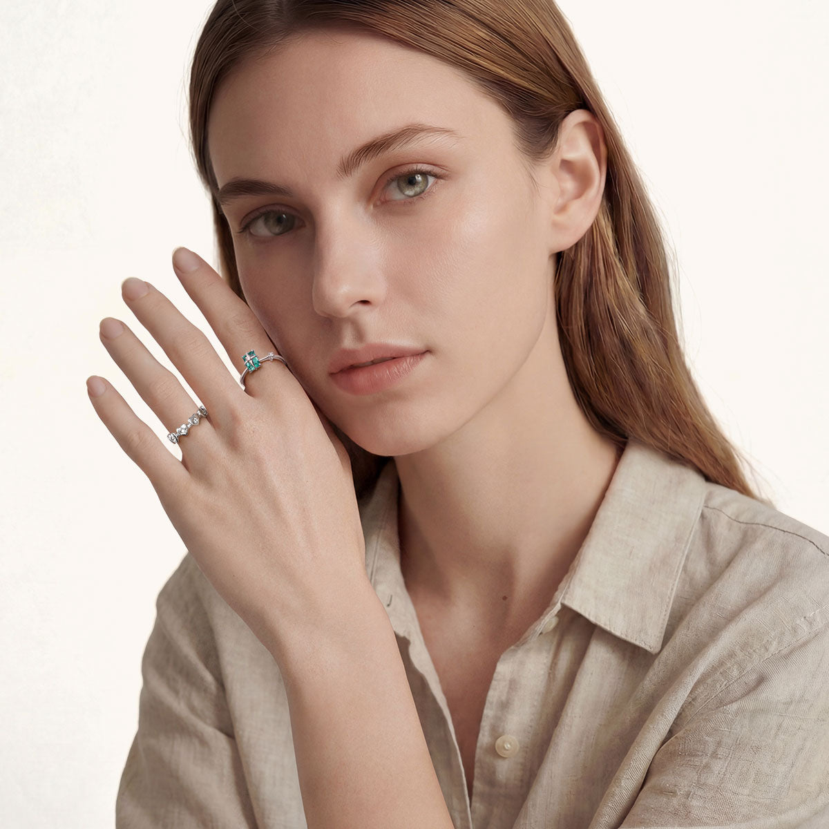 Gnoce White Cubic Zirconia Heart Ring_3