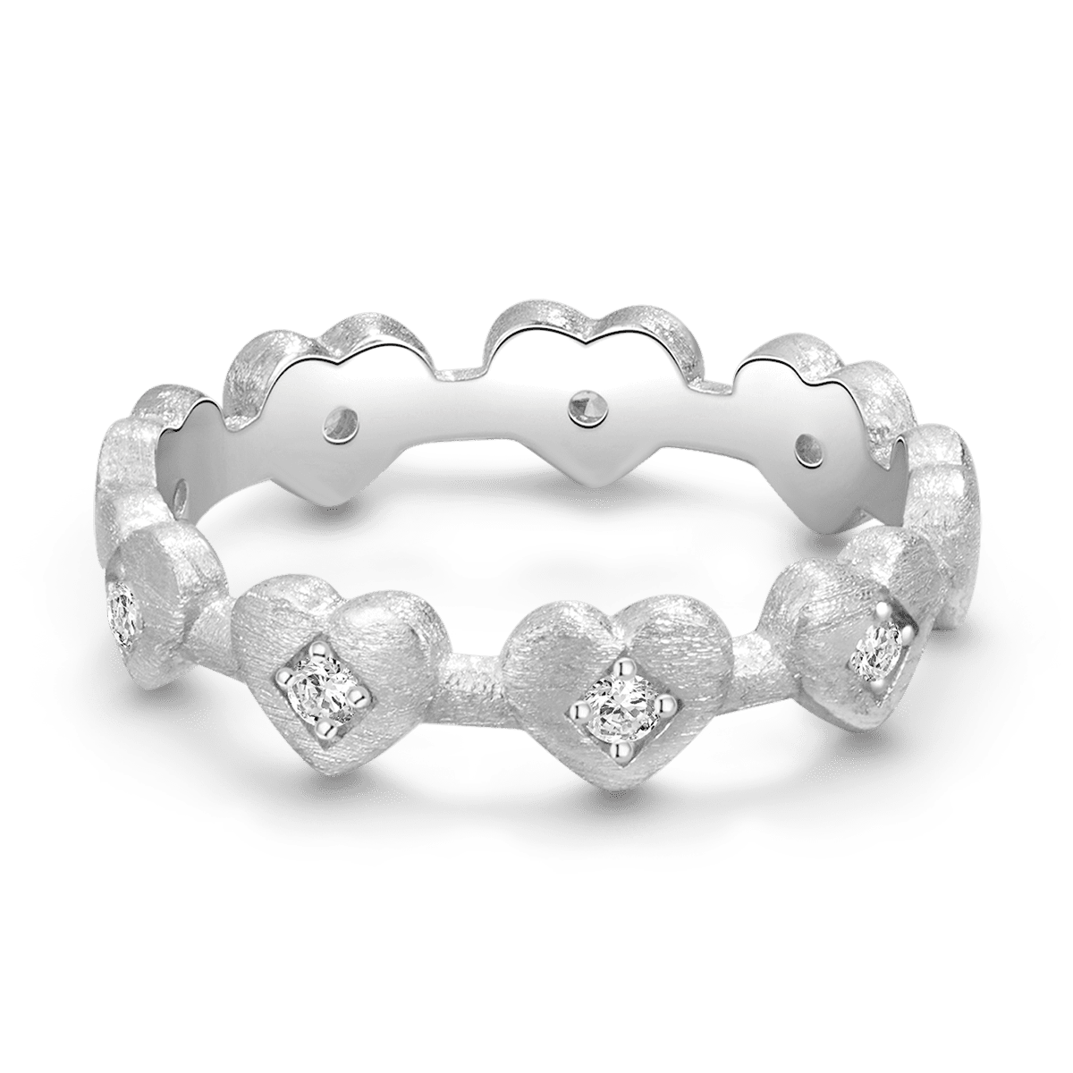 Gnoce White Cubic Zirconia Heart Ring_1