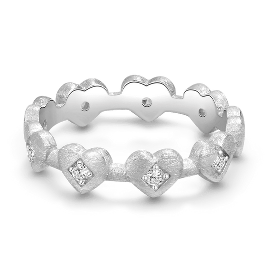 Gnoce White Cubic Zirconia Heart Ring_1