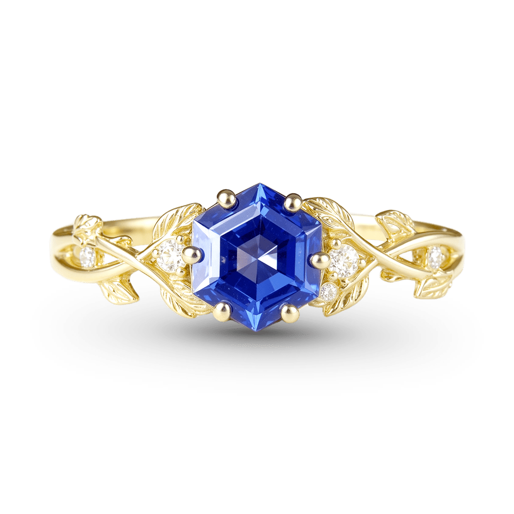 Gnoce Nature-Inspired Vine Hexagon-Cut Engagement Ring_1