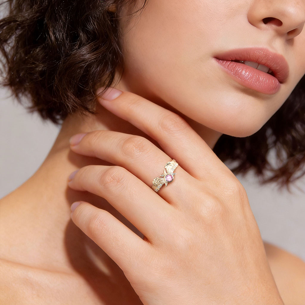 Gnoce Phantom Moon Round-cut  Engagement Ring_2