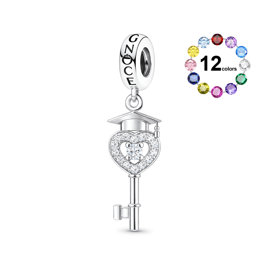 Gnoce Graduation Season Graduation Key Birthstone Pendant Dangle Charm_1