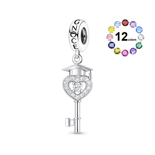 Gnoce Graduation Season Graduation Key Birthstone Pendant Dangle Charm_1