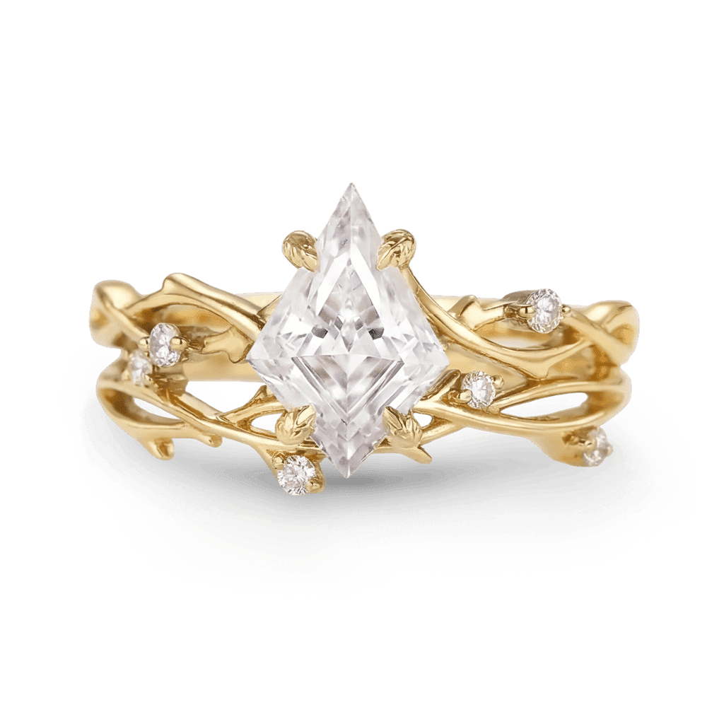 Gnoce Nature-Inspired Vines Kite-Cut Engagement Ring Set_1