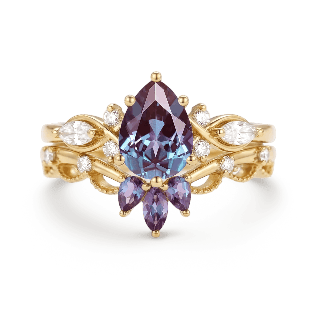 Gnoce Morning Glory Inspired Pear-Cut Engagement Ring_1