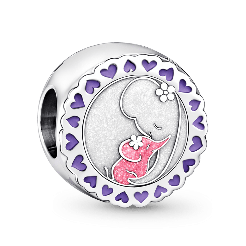Gnoce Mother's Day Big & Small Elephant Personalized Photo Charm_5