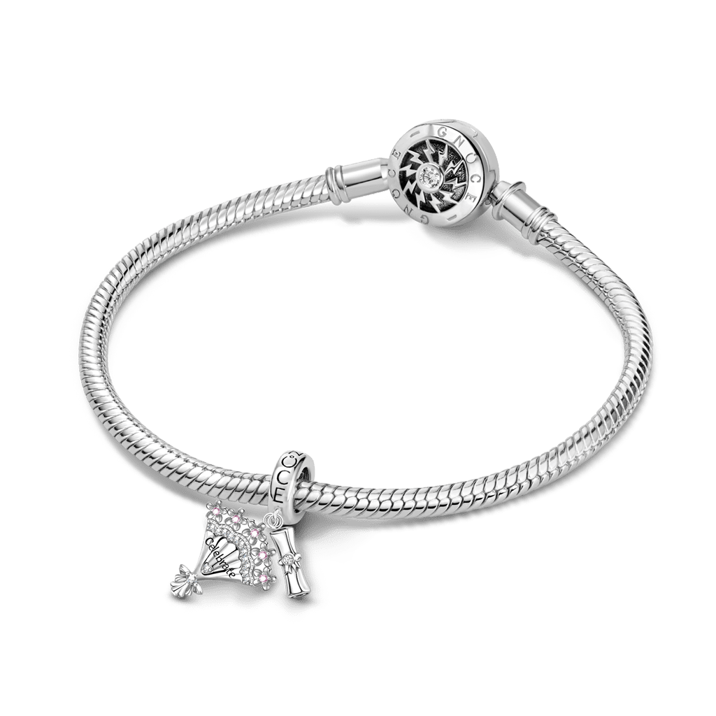 Gnoce Graduation Season Bouquet & Diploma Pendant Dangle Charm_3