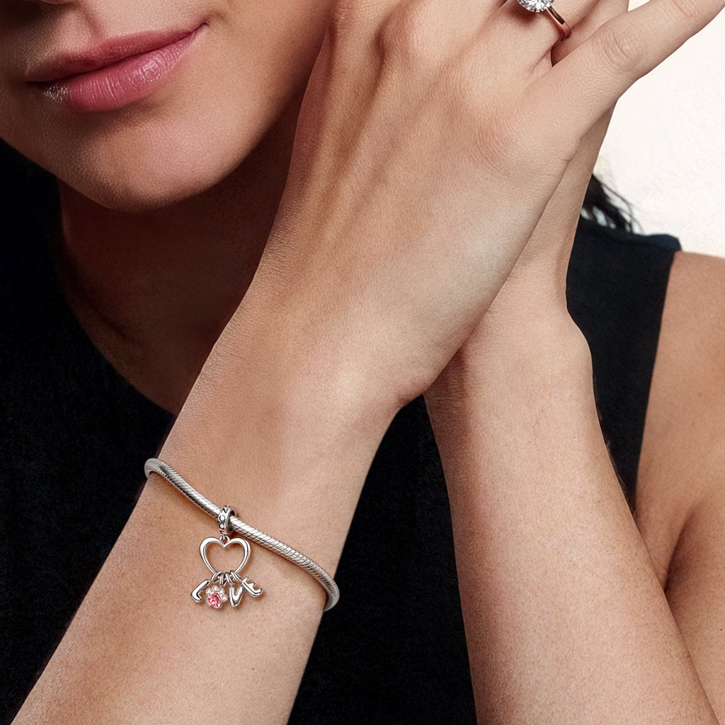 Gnoce Love Pet Paw Birthstone Pendant Dangle Charm_2