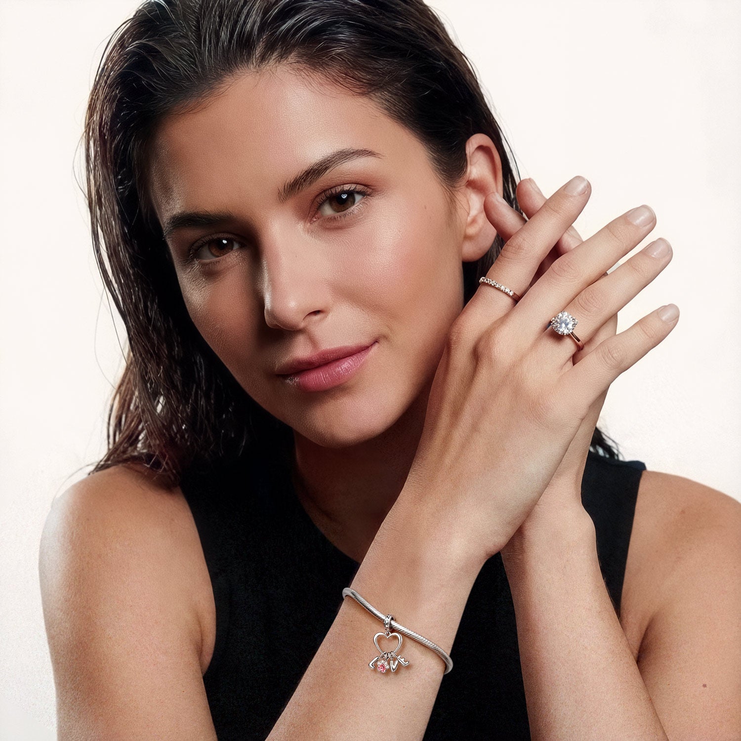 Gnoce Love Pet Paw Birthstone Pendant Dangle Charm_4