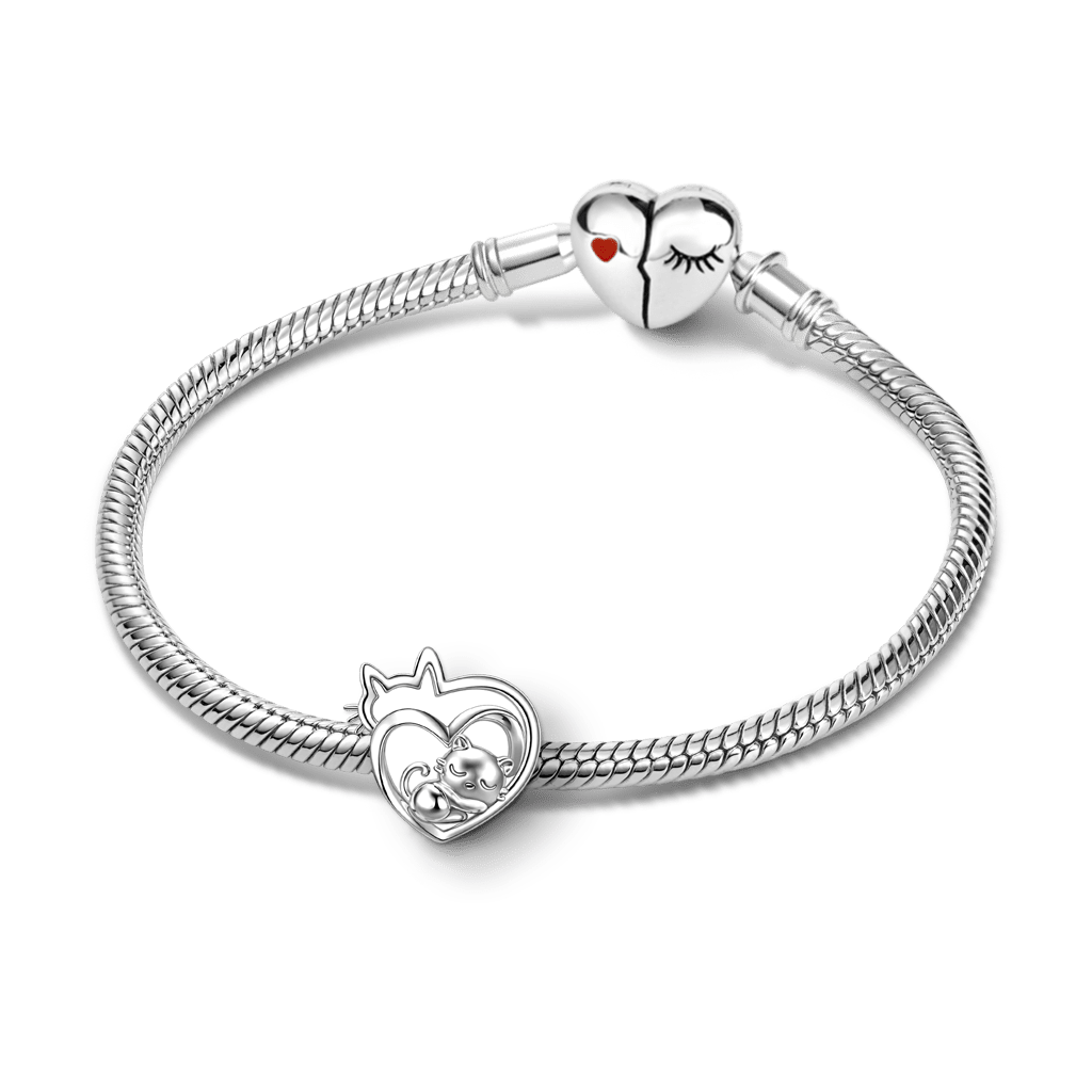 Gnoce Cat Mother & Baby Engravable Charm_3