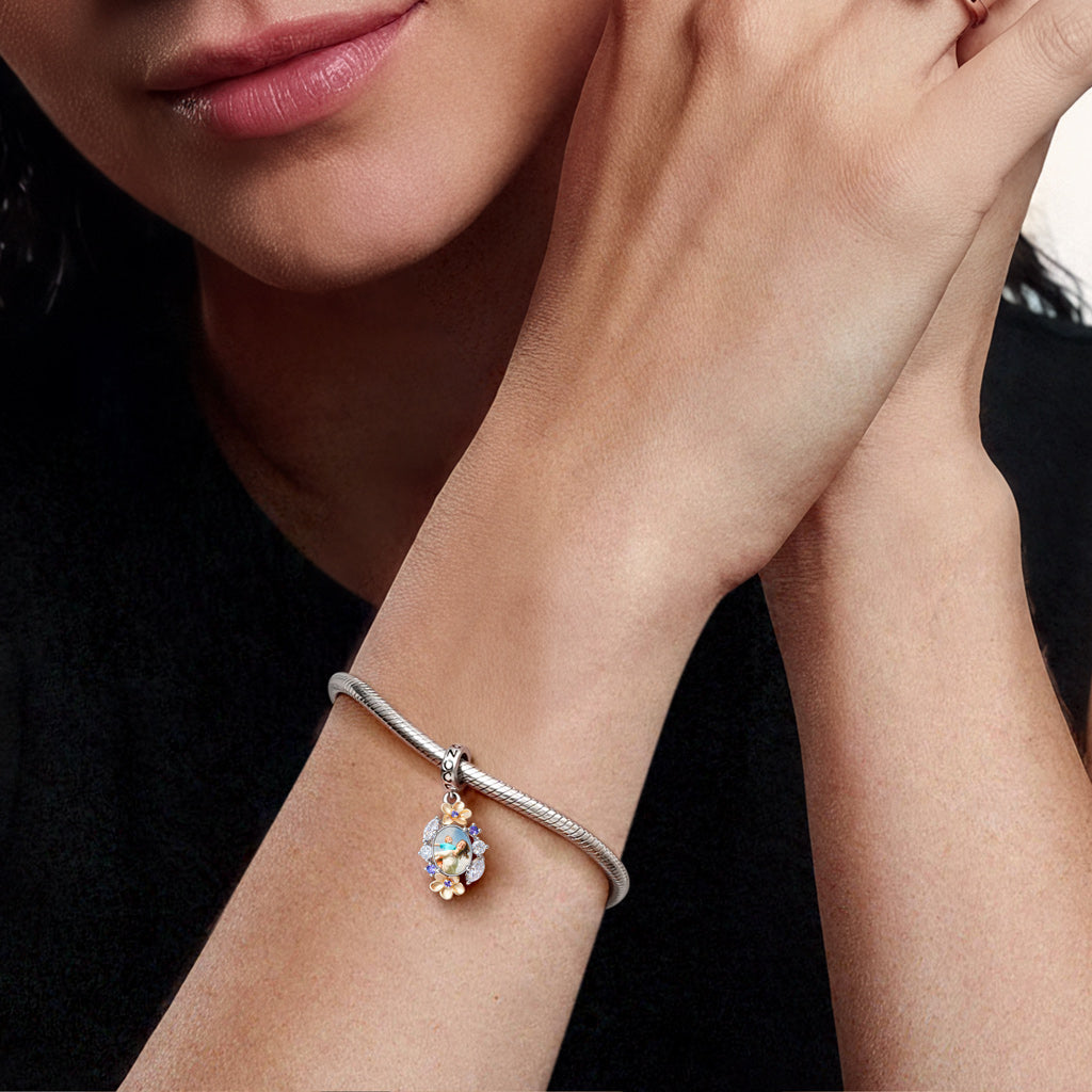 Gnoce Mother's Day Flower Personalized Photo Pendant Dangle Charm_2