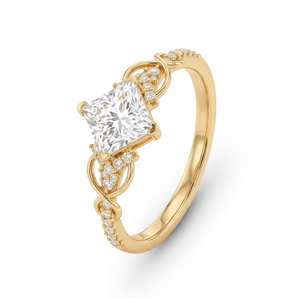 Gnoce Unique Twist Princess-cut Engagement Ring_4