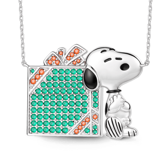 Gnoce Peanuts Snoopy Gift Box Personalized Memorial Photo Pendant Necklace_4