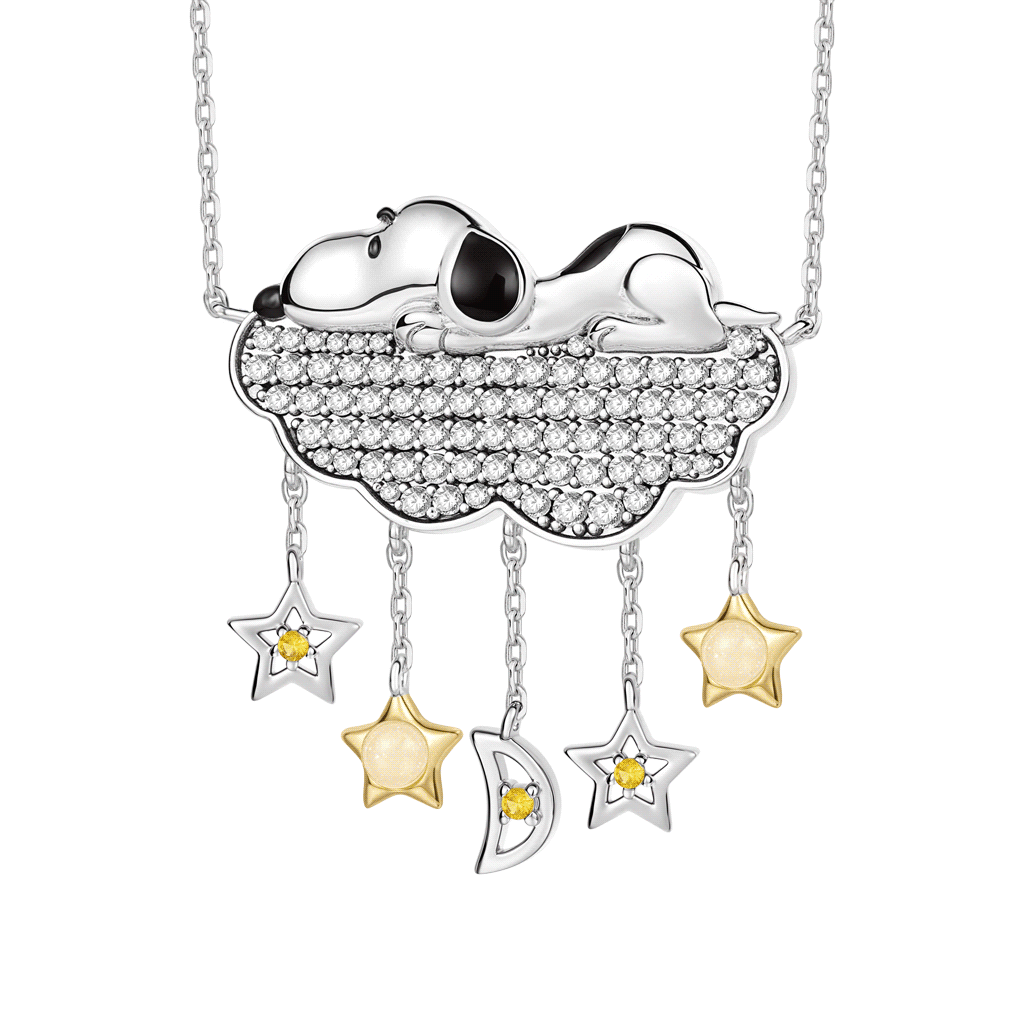 Gnoce Peanuts Snoopy Dream Glowing Stars Pendant Necklace_1