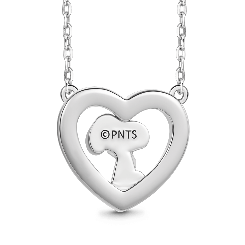 Gnoce Peanuts Snoopy Embrace Woodstock Heart Pendant Necklace_4