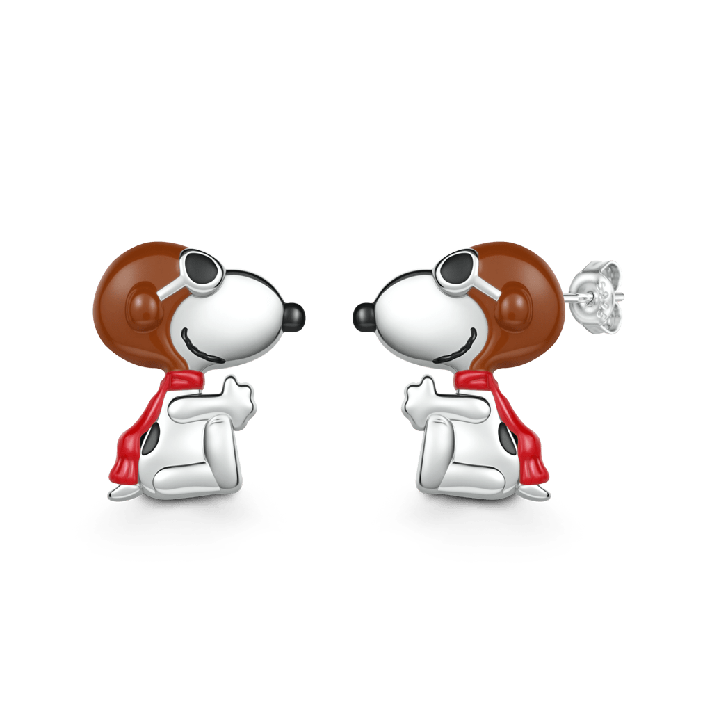 Gnoce Peanuts Snoopy Wearing Sunglasses Stud Earrings_1