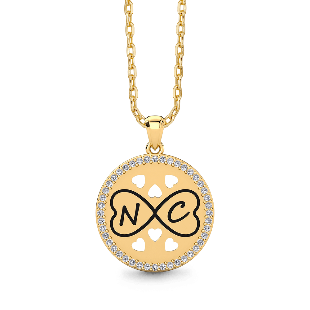 Gnoce Personalized Infinity Heart Initial Necklace with Birthstone Options_7