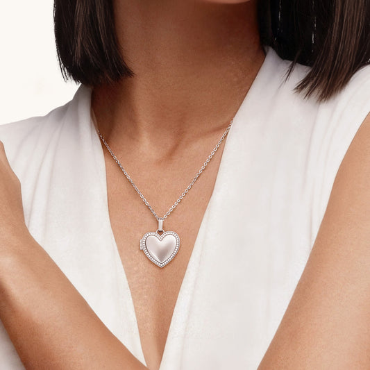 Gnoce Personalized Heart Photo Locket Necklace with Birthstone – Custom Engravable Jewelry_2