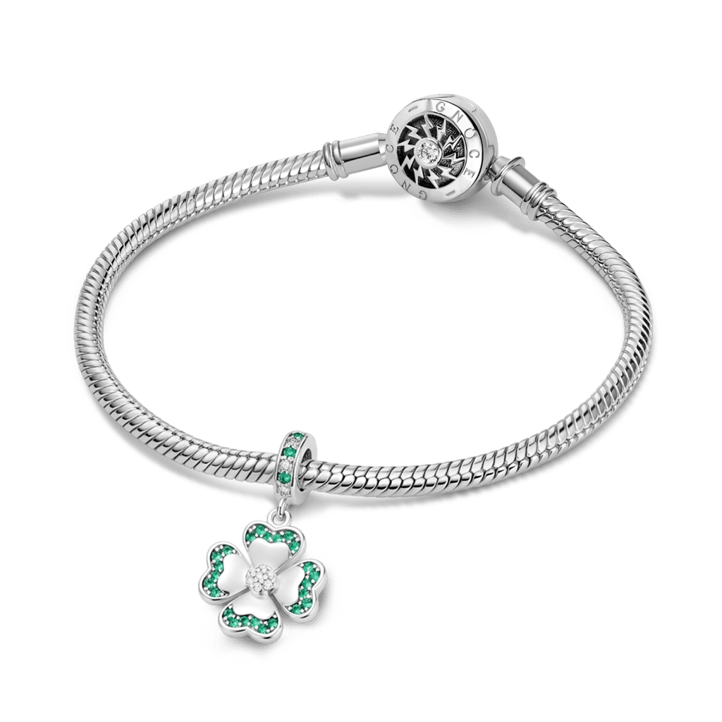 Gnoce Lucky Four-leaf Clover Pendant Dangle Charm_3