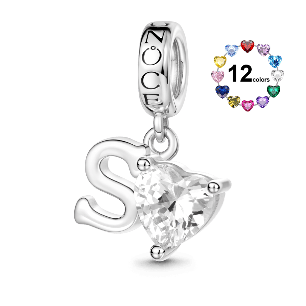 Gnoce Customized Initial Birthstone Pendant Dangle Charm_1