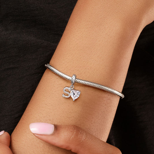 Gnoce Customized Initial Birthstone Pendant Dangle Charm_3