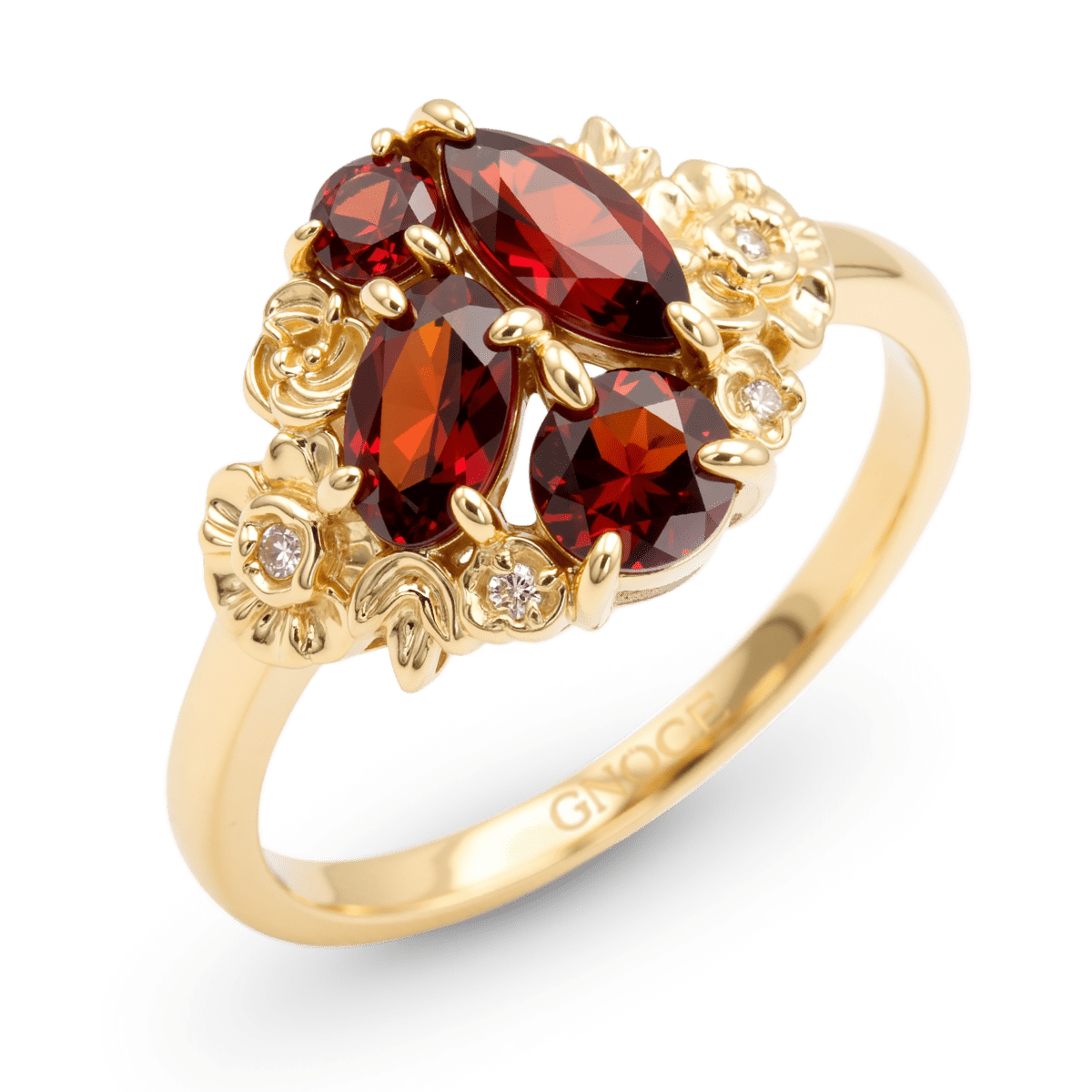 Gonce Nature-Inspired Flower Multiple-Cut Engagement Ring_4