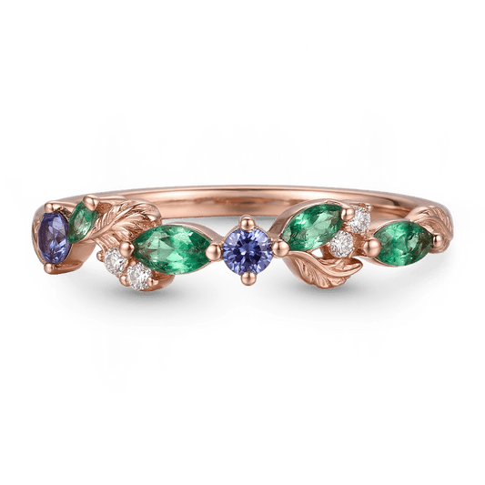 Gnoce Leaf Branch Marquise-Cut Band Ring_1