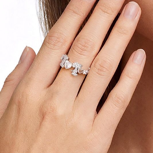 Gnoce Peanuts Snoopy Heart-Cut Ring_2