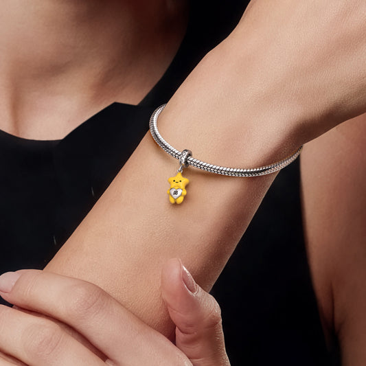 Gnoce Star Embrace Heart-Shaped Engravable Pendant Dangle Charm_2