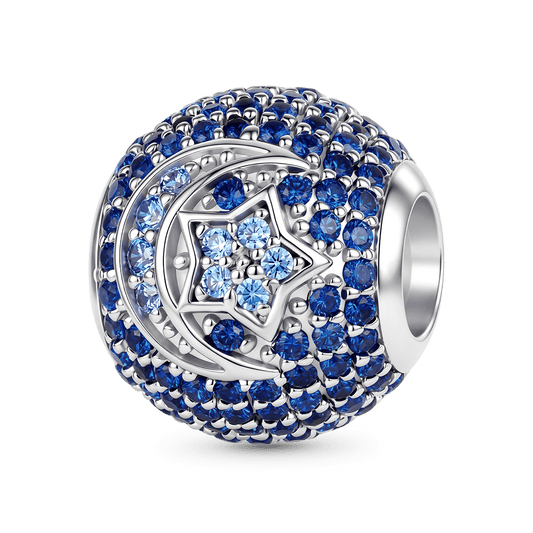 Gnoce Moon & Star Charm Platinum-plated Silver Blend_1