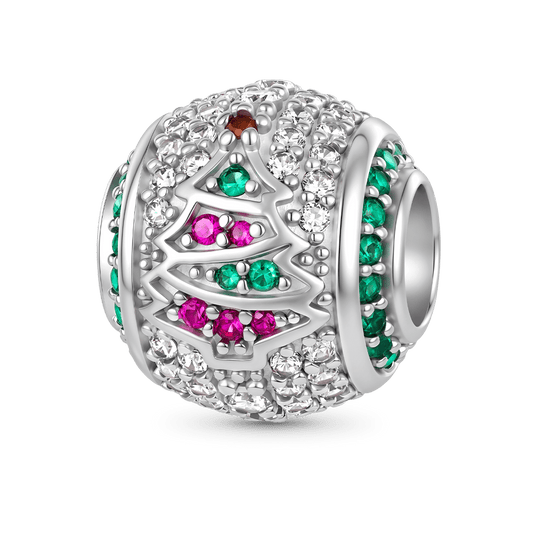 Gnoce Christmas Tree Charm Platinum-plated Silver Blend_1