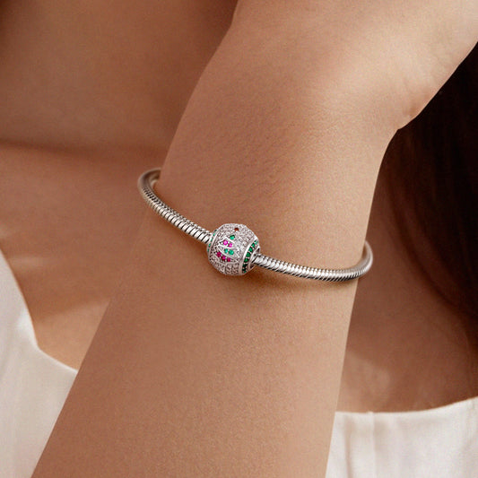 Gnoce Christmas Tree Charm Platinum-plated Silver Blend_2