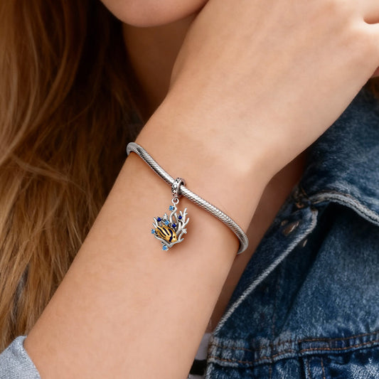 Gnoce Coral Reef Fish Charm Platinum-plated Silver Blend_2