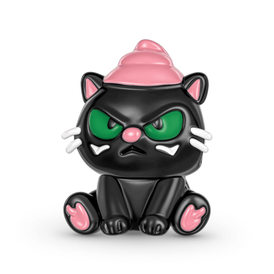 Gnoce Black Cat Charm Platinum-plated Silver Blend_1