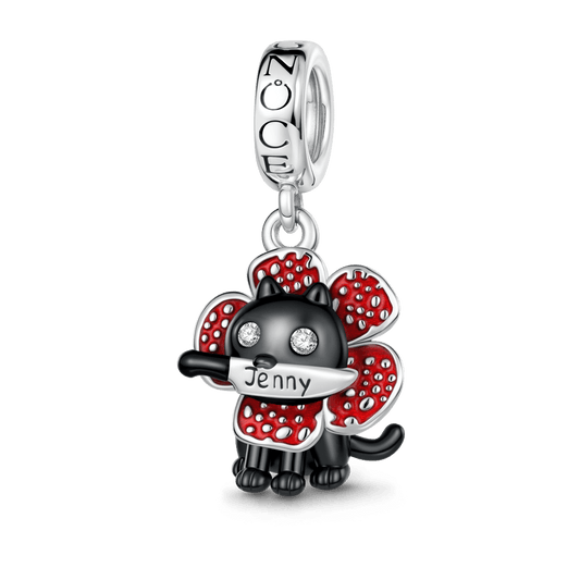 Gnoce Cannibal Flower Black Cat Charm Platinum-plated Silver Blend_1