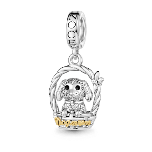 Gnoce Dog Mother Charm Platinum-plated Silver Blend_1
