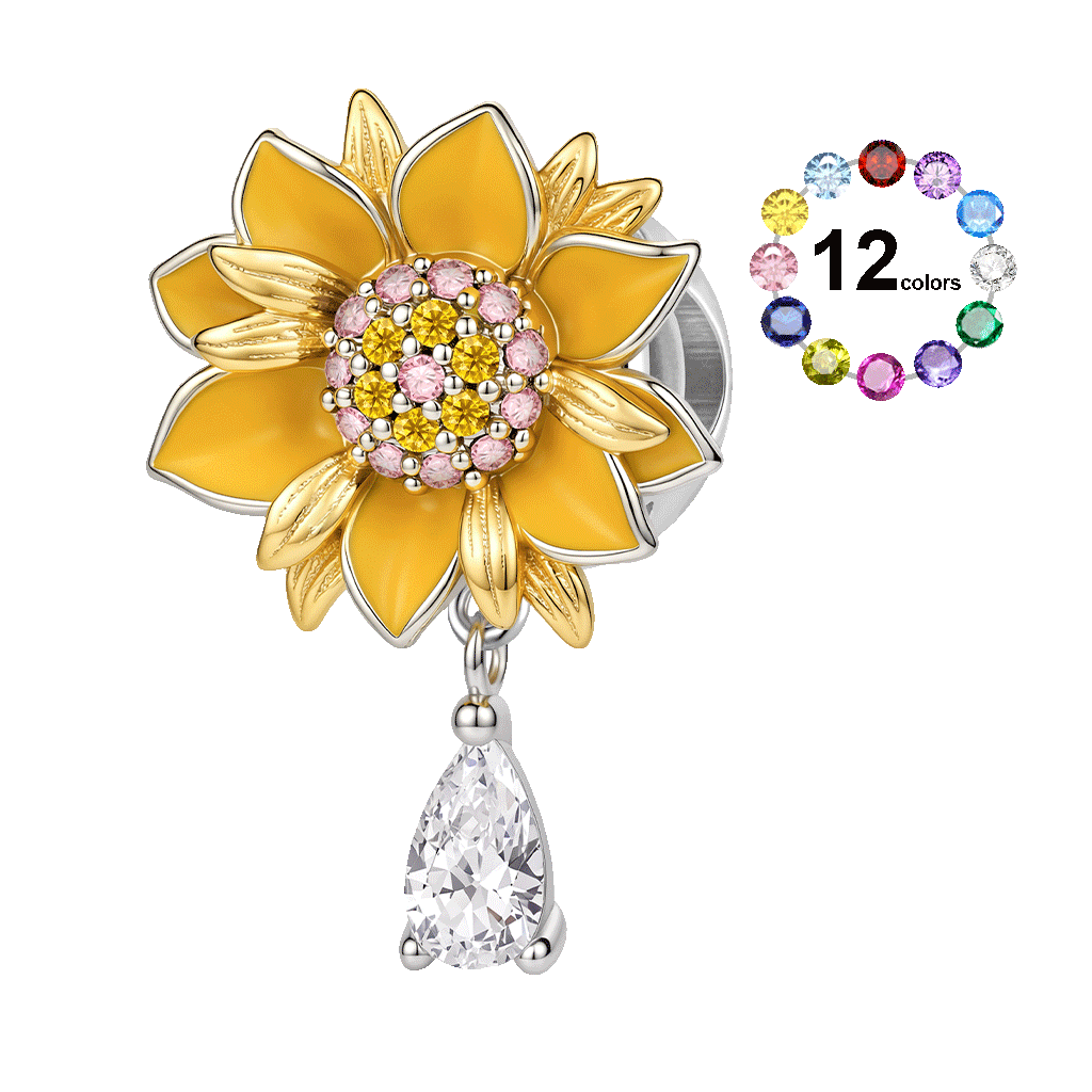 Gnoce Sunflower Charm Platinum-plated Silver Blend_1