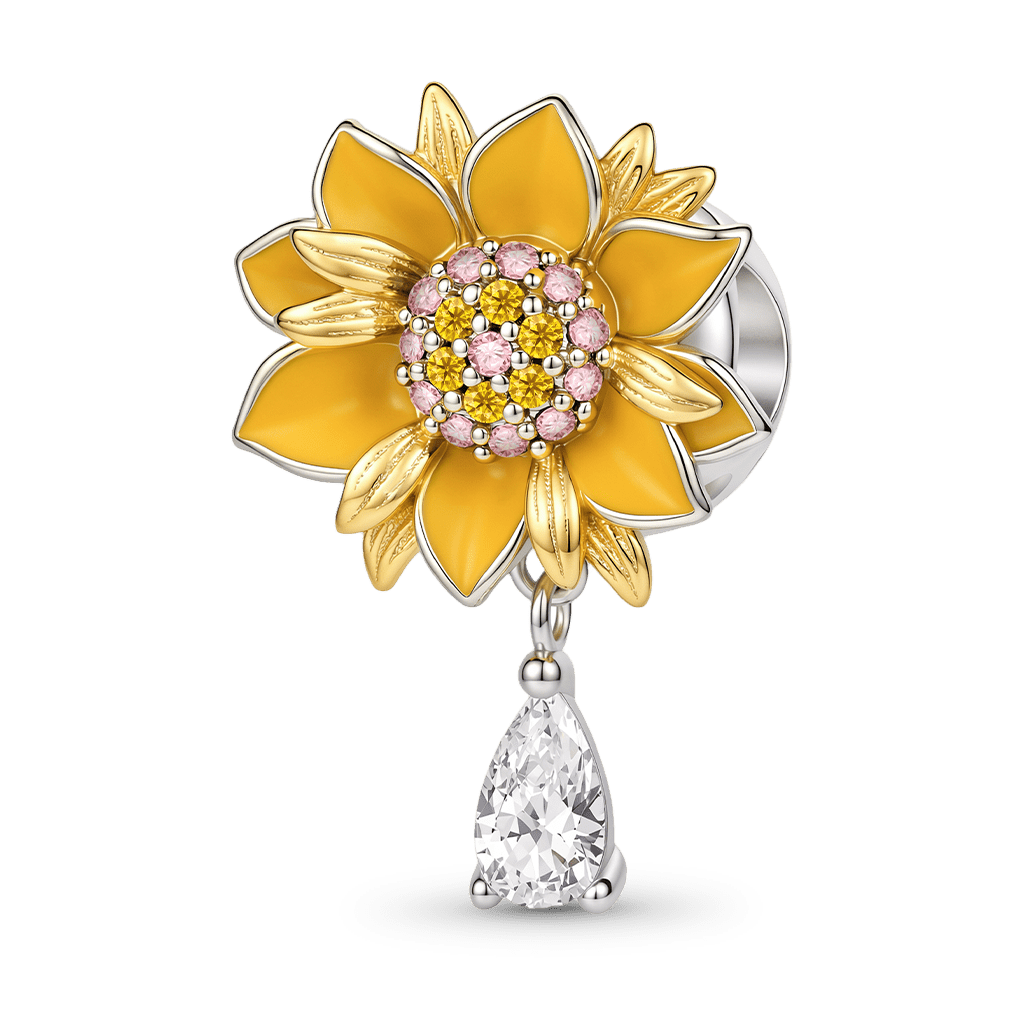 Gnoce Sunflower Charm Platinum-plated Silver Blend_2