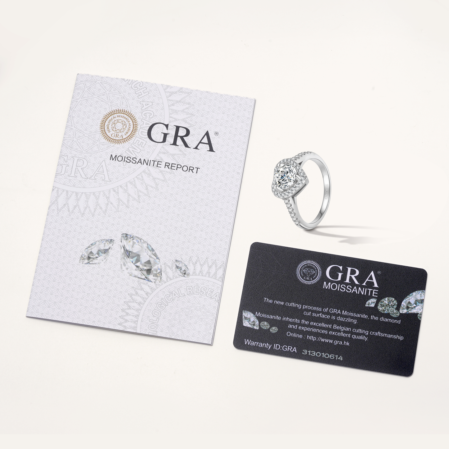 Gnoce Brilliant Hearts 1Ct Heart Cut VVS Moissanite Halo Engagement Ring_3