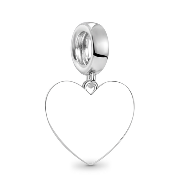 Gnoce Charm incisi a forma di cuore Sweet 16 Piatto in platino su lega d'argento