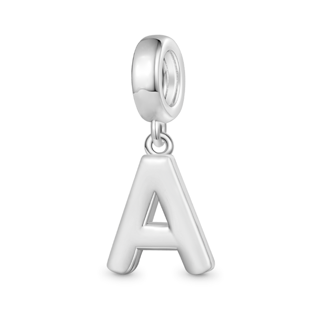 Gnoce Initial Letters Personalized Birthstone Gift Charm Platinum-plated Silver Blend_3