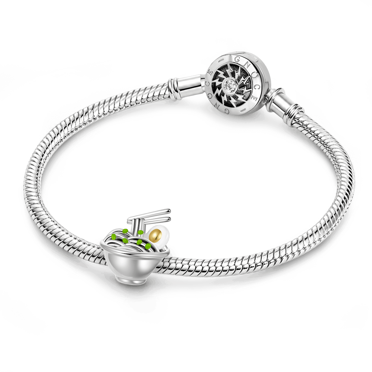Gnoce Tonkotsu Ramen Soft-Boiled Egg Charm Platinum-plated Silver Blend_5