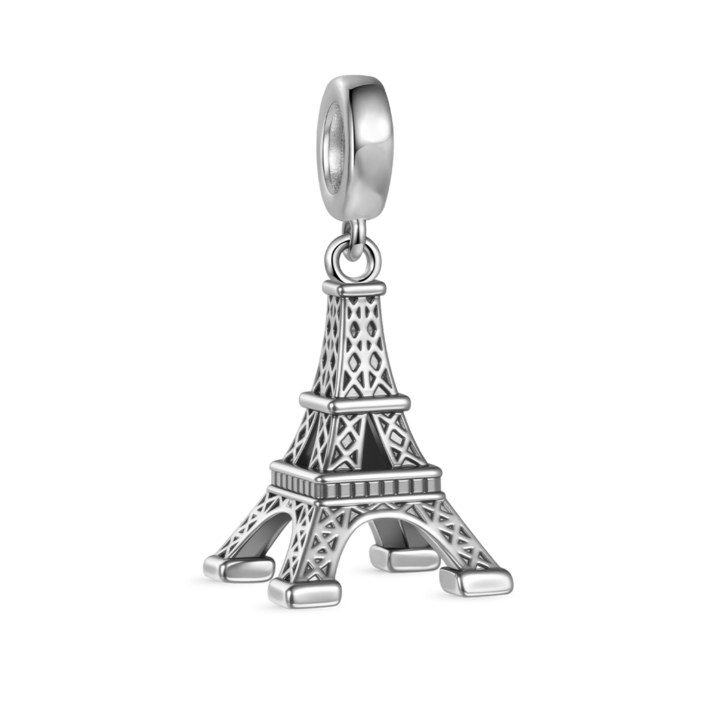 Gnoce Eiffel Tower Charm Platinum-plated Silver Blend_2