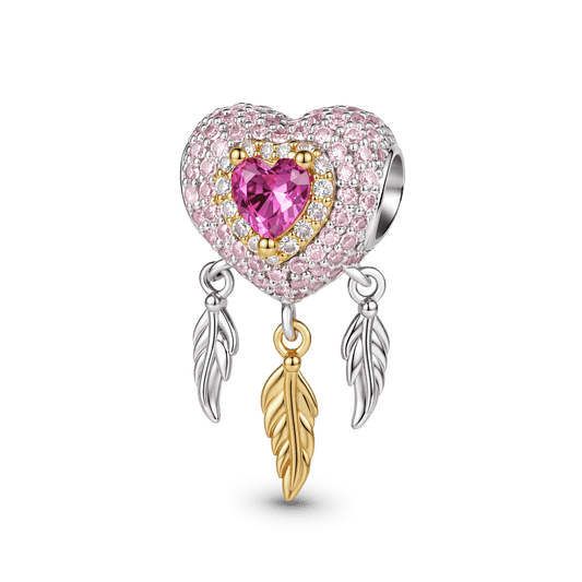 Gnoce Engravable Heart Charm Platinum-plated Silver Blend_1
