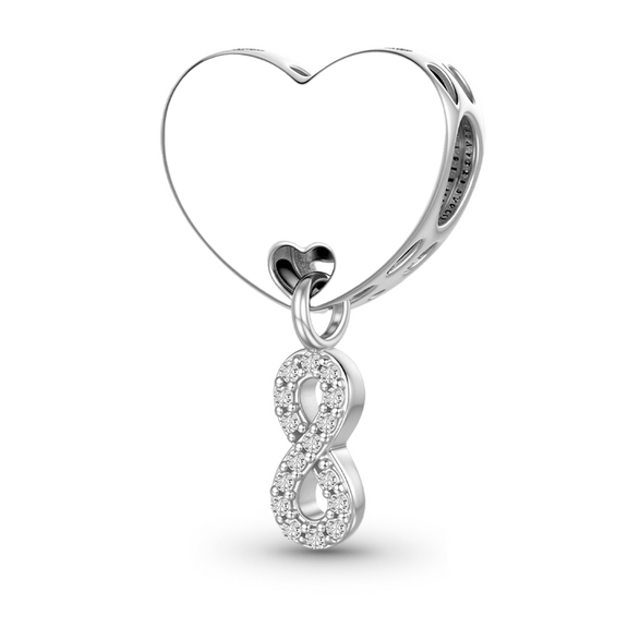 Gnoce Ciondolo Amore Infinito con Data di Nozze Incidibile in misto argento placcato platino