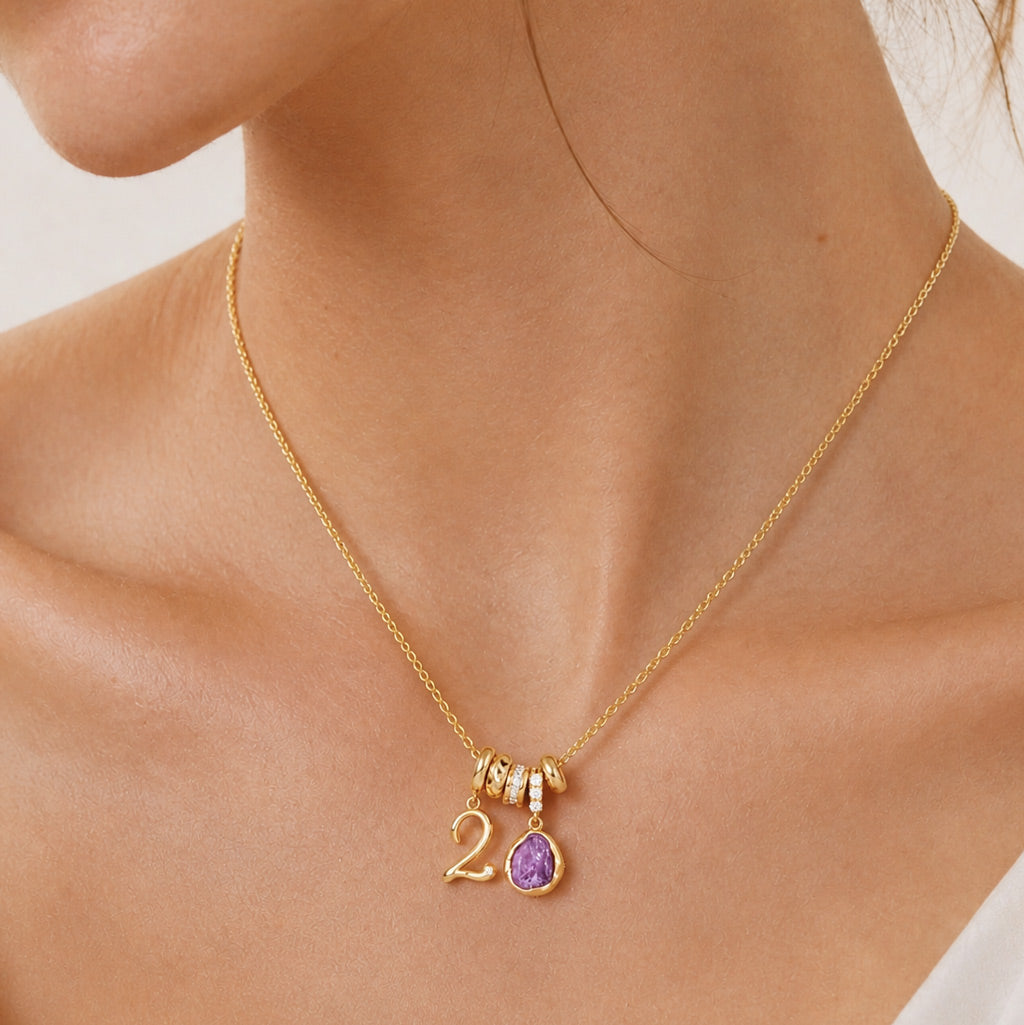 Gnoce Number Birthstone Custom Multiple Elements Necklace_3
