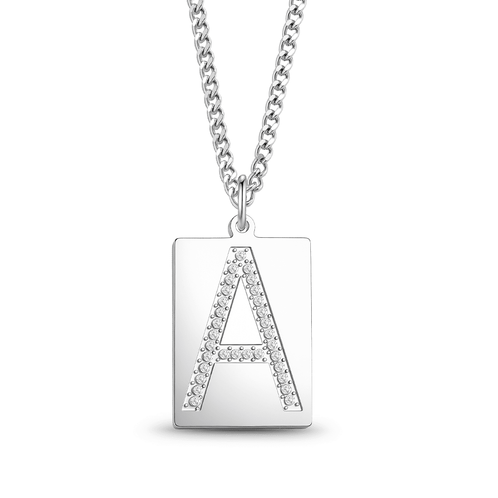 Gnoce Simple Initial Block Necklace_1